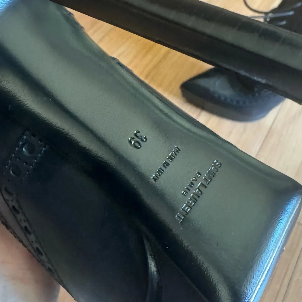 Saint Laurent Black Lace-Up Pointed Toe Platform Stiletto Booties - Picture 5 of 6